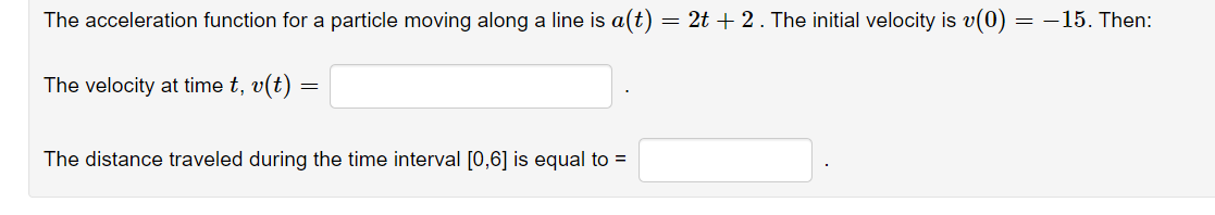 Solved The acceleration function for a particle moving along | Chegg.com