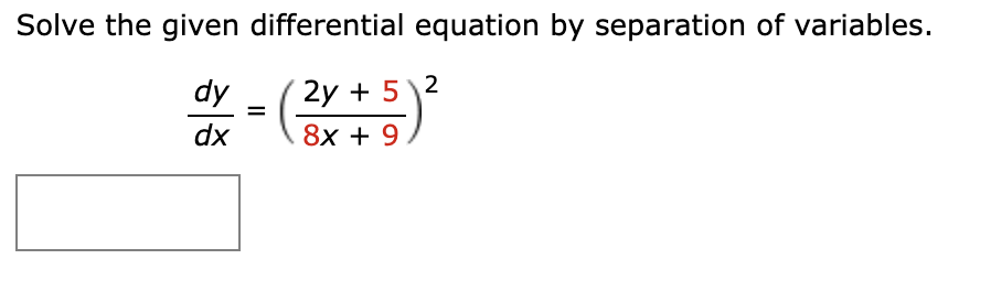 Solved Solve The Given Differential Equation By Separation Chegg