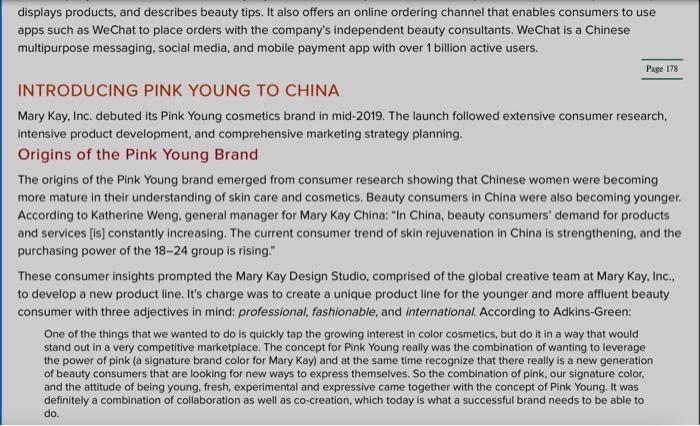 Solved VIDEO CASE 6 MARY KAY, INC.: LAUNCHING PINK YOUNG IN