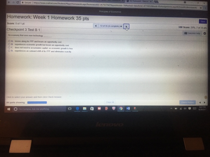 Solved Princpies of Economics Homework: Week 1 Homework 35 | Chegg.com