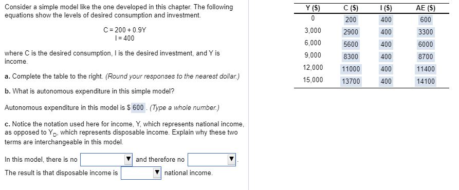 Solved 1(5) AE (S) Consider a simple model like the one | Chegg.com