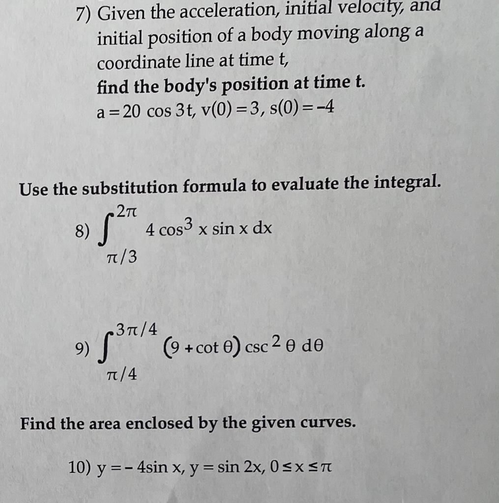Solved Someone please help me solve all these problems. I | Chegg.com