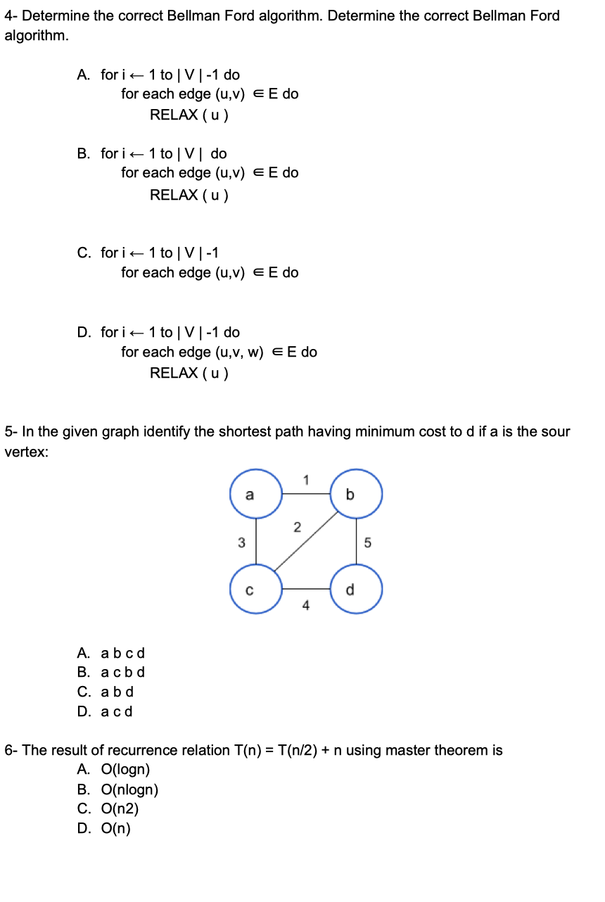 Solved Algorithmsplease Solve All Questions True Or False