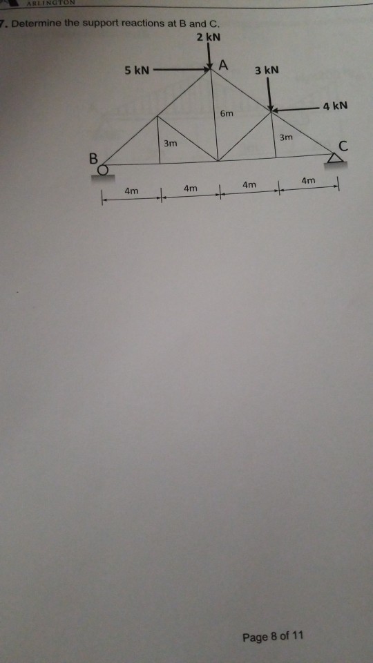 Solved Determine the support reactions at B and C. | Chegg.com