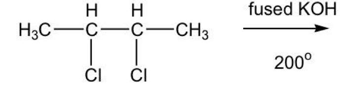 Solved fused KOH Η Η Н. H3C-C -C-C C-CH3 200° CI CI | Chegg.com
