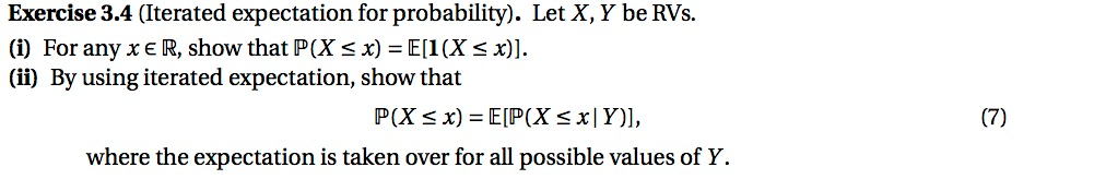 Solved Exercise 3.4 (Iterated expectation for probability). | Chegg.com