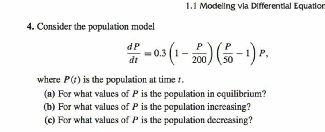 Solved 1 1 Modeling Via Differential Equation 4 Consider Chegg Com