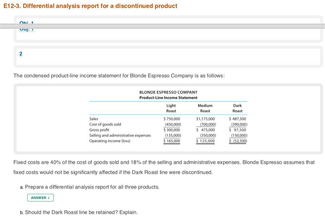 Solved E12-3. Differential analysis report for a | Chegg.com