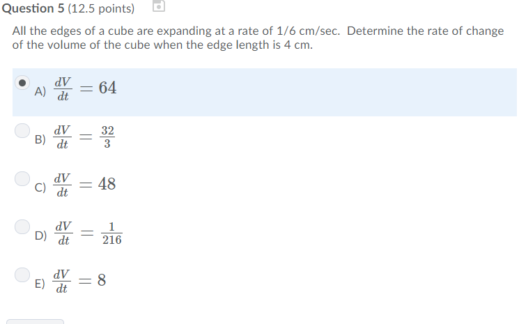 the volume of a cube with edge length 6 cm is