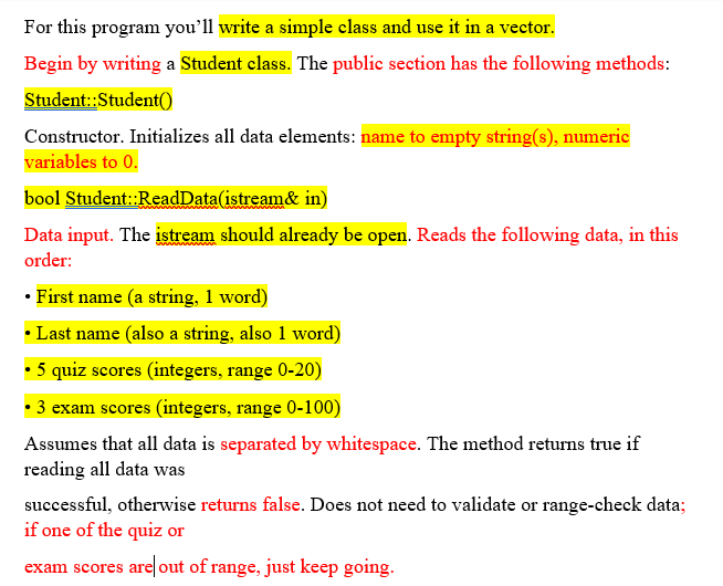 Solved For this program you'll write a simple class and use | Chegg.com