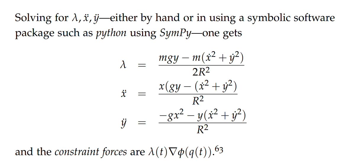 Solved we are learning constrained Euler Lagrange equations. | Chegg.com