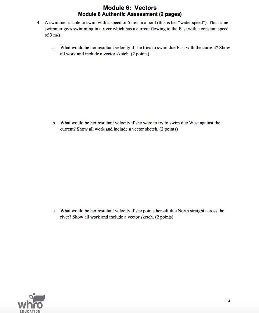 Solved Module 6: Vectors Module 6 Authentic Assessment (2 | Chegg.com