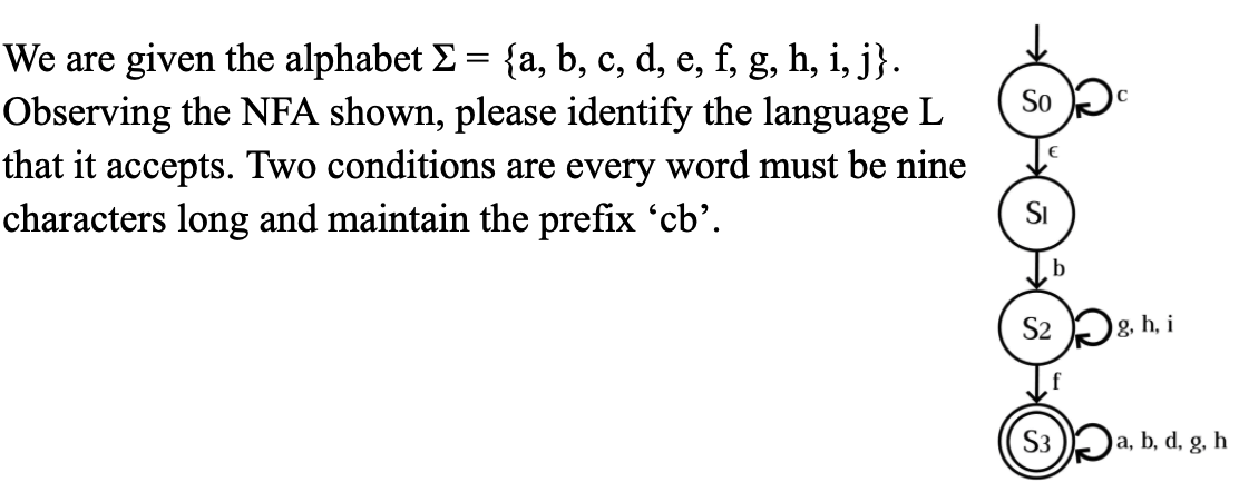 Solved So We Are Given The Alphabet ? = {a, B, C, D, E, F, | Chegg.com