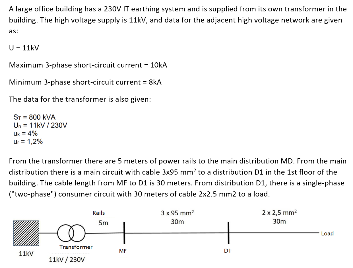 Solved A large office building has a 230V IT earthing system | Chegg.com