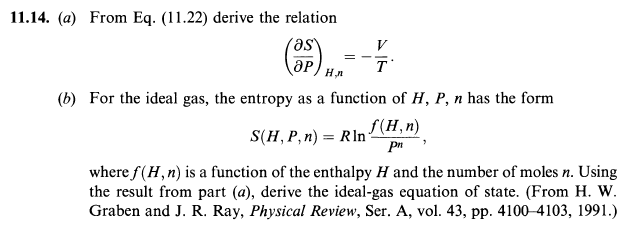 Solved Hl 11 14 A From Eq 11 22 Derive The Relation Chegg Com