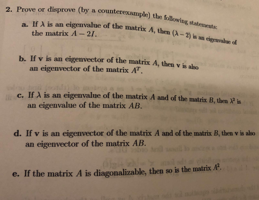 Solved Or Disprove (by A Counterexample) The Following | Chegg.com