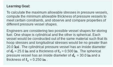 Solved Learning Goal: To Calculate The Maximum Allowable | Chegg.com