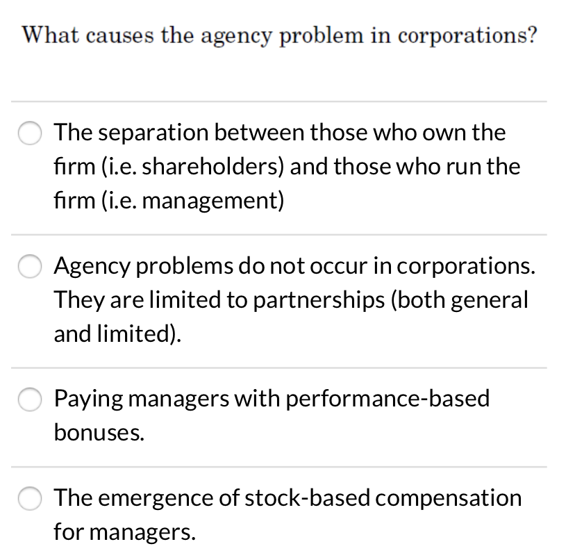 solved-what-causes-the-agency-problem-in-corporations-the-chegg