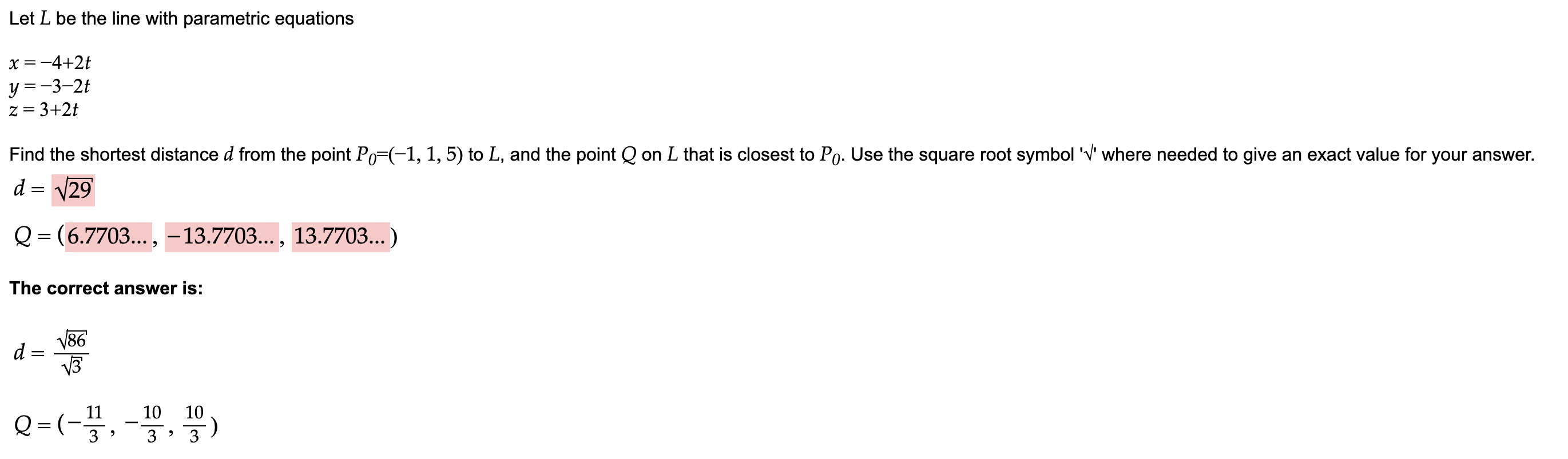 Solved Let L Be The Line With Parametric Equations | Chegg.com