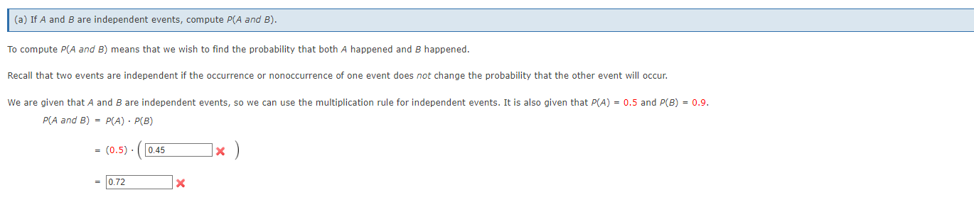 Solved (a) If A And B Are Independent Events, Compute P(A | Chegg.com