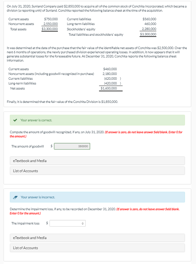Solved On July 31, 2020, Sunland Company paid $2,850,000 to
