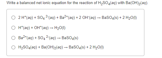 Ba Oh 2 H2so4 Ionic Equation Margaret Wiegel