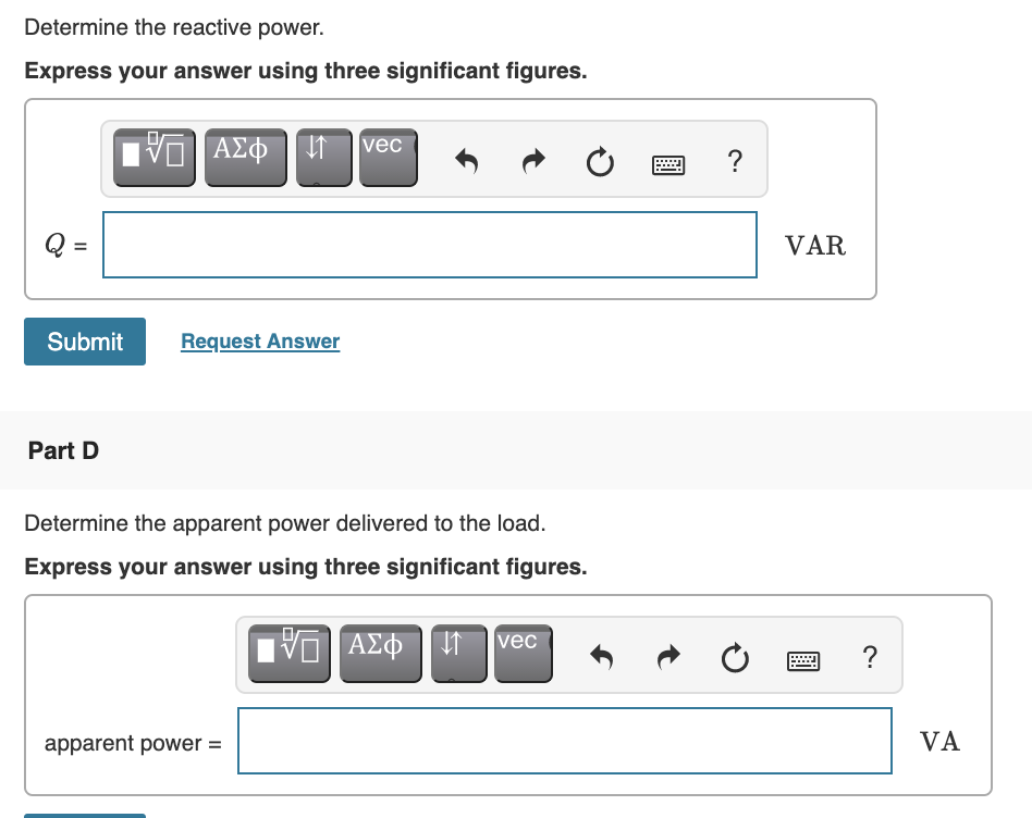 Solved The phasor voltage across a certain load is V = | Chegg.com