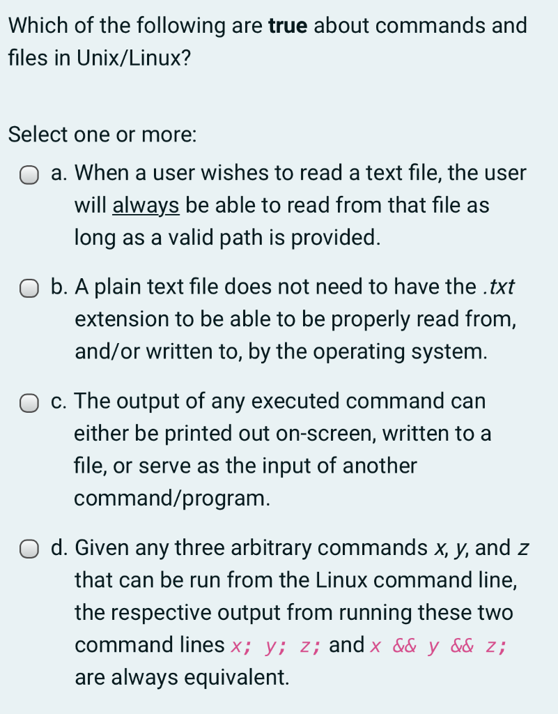 Solved Which Of The Following Are True About C Programs Chegg Com