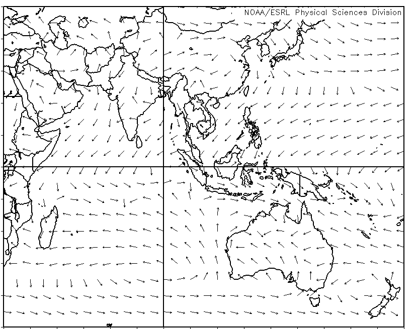 Solved This map shows average surface winds (as arrows) | Chegg.com