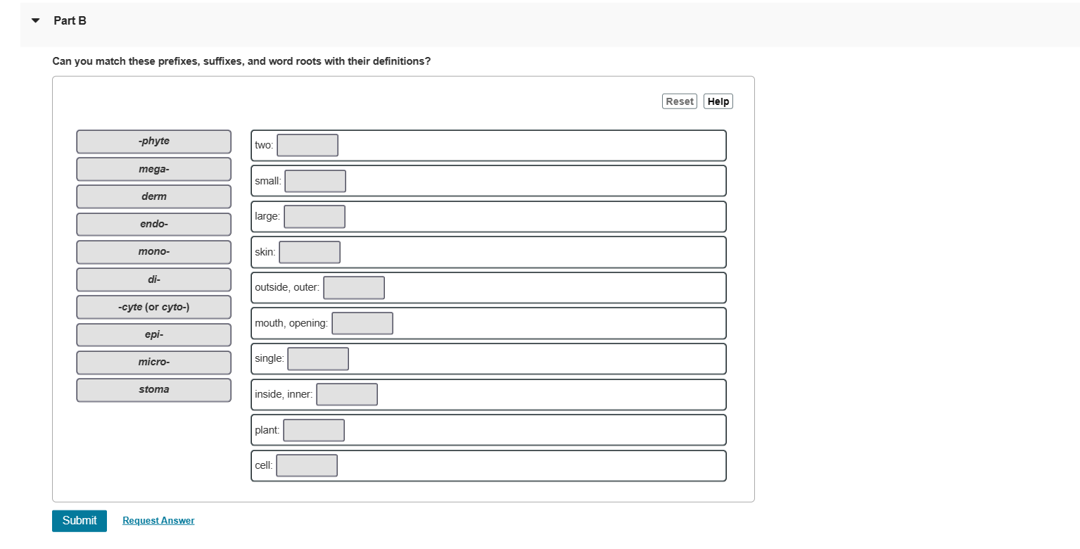 Solved Part B Can you match these prefixes, suffixes, and