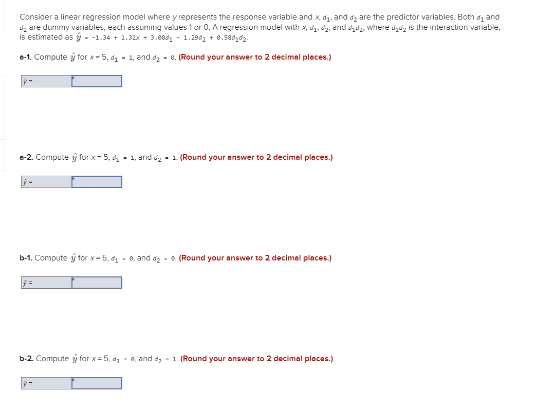 Solved Consider a linear regression model where y represents | Chegg.com