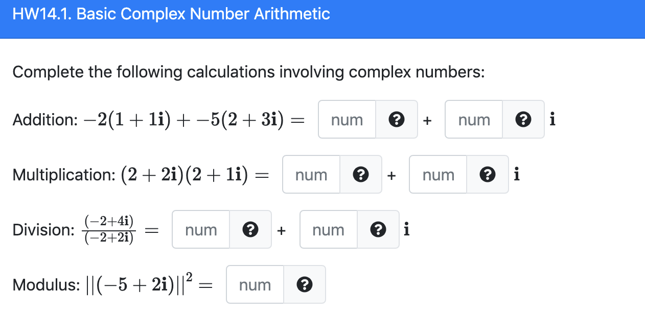 hw14 1 basic complex number arithmetic