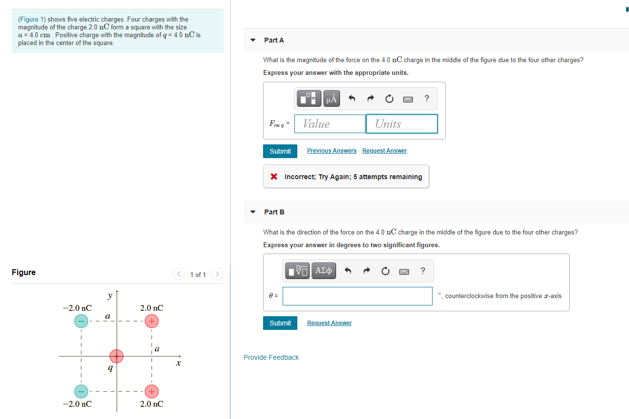 Solved Figure 1 Shows Five Electric Charges Four Charges 5085