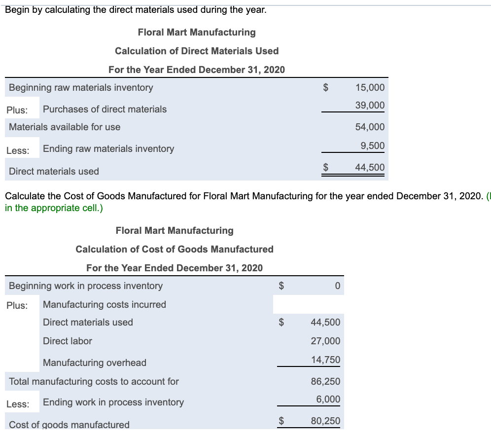 Solved Part One Begin by calculating the cost of goods sold