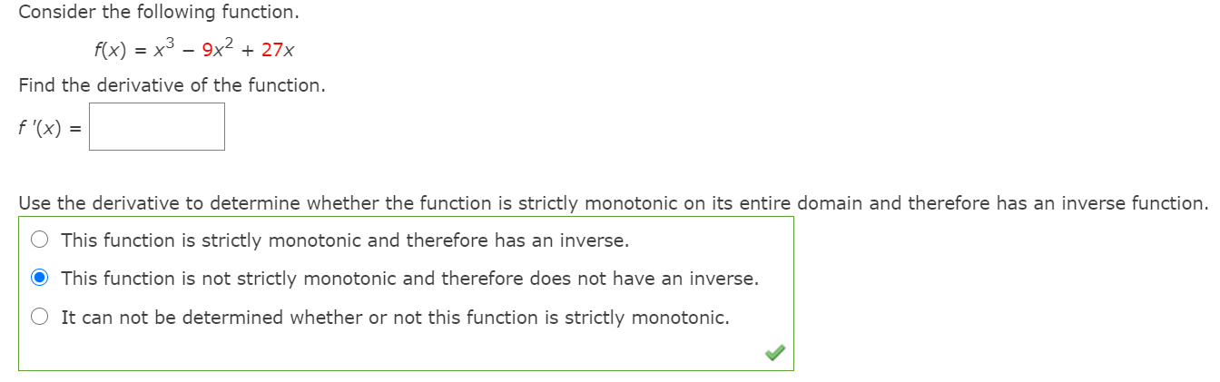 Solved Consider The Following Function F X X3 9x2