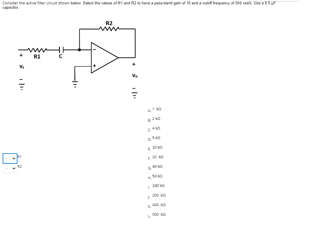 Solved Consider the active filter circuit shown below. | Chegg.com