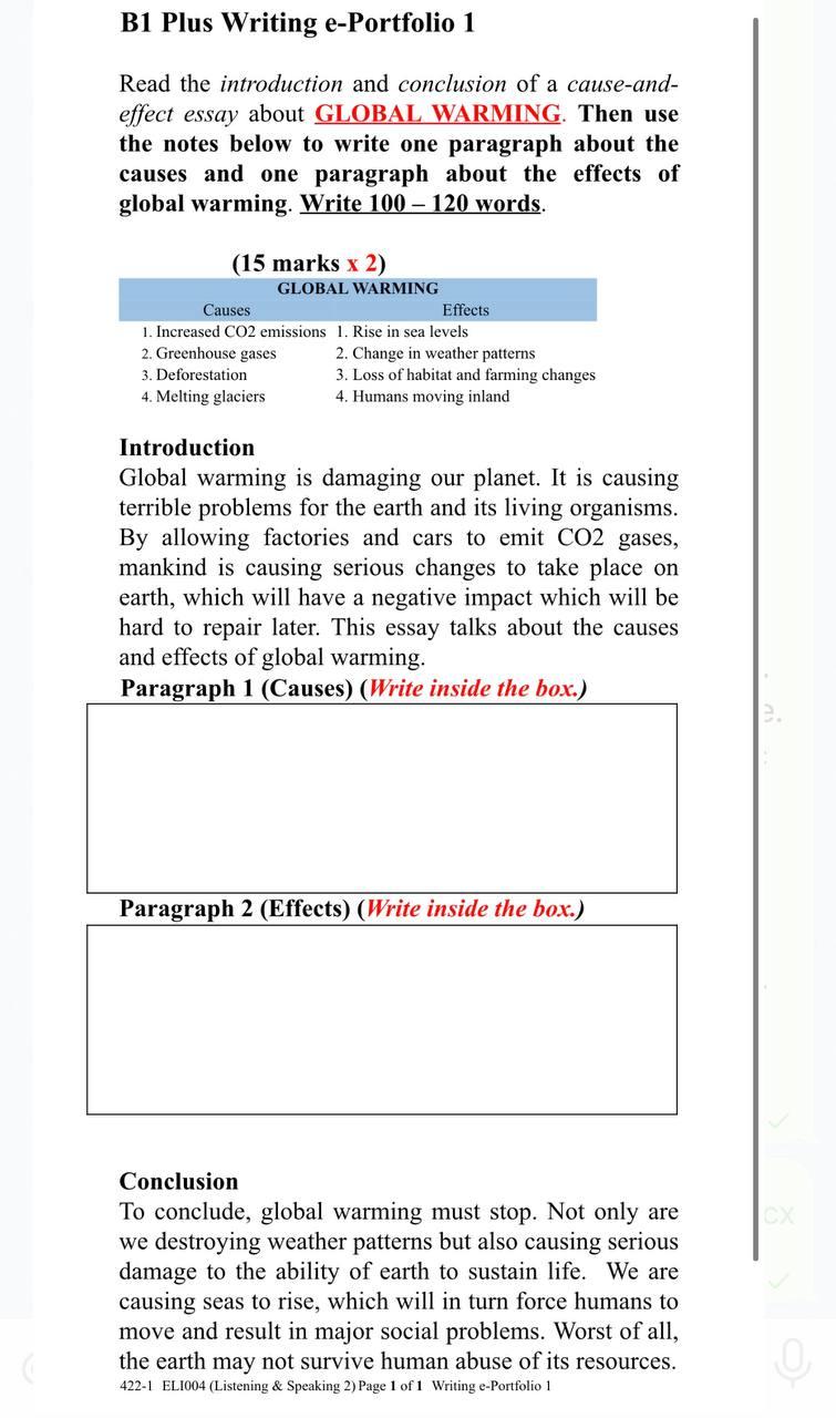 deforestation and global warming essay