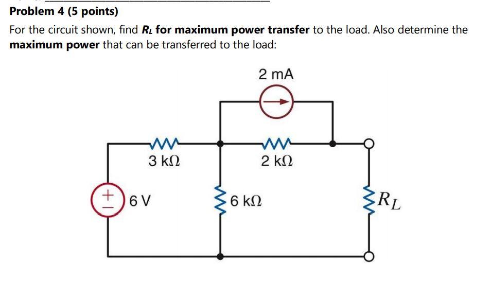Solved Problem 4 (5 points) For the circuit shown, find R | Chegg.com