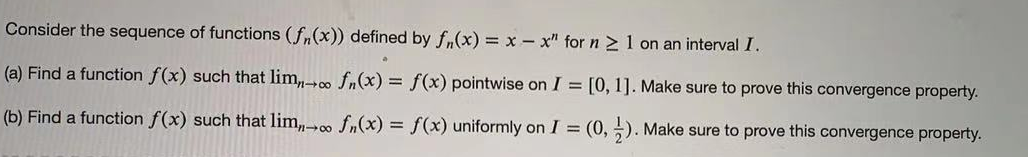 Solved Consider the sequence of functions (fr(x)) defined by | Chegg.com