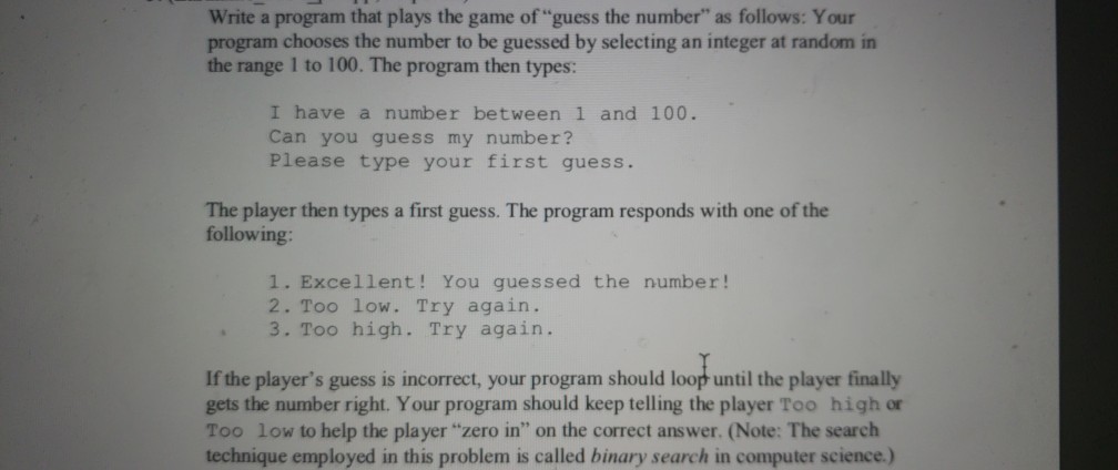 Solved Write a program that plays the game of "guess the | Chegg.com