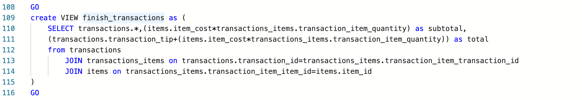 Solved SQL Creating a VIEW statement I am trying to derive a | Chegg.com