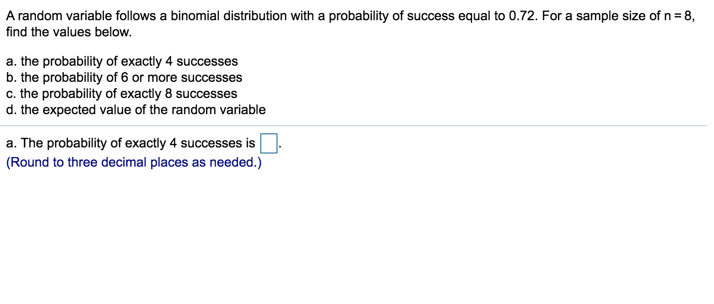 Solved A Random Variable Follows A Binomial Distribution | Chegg.com