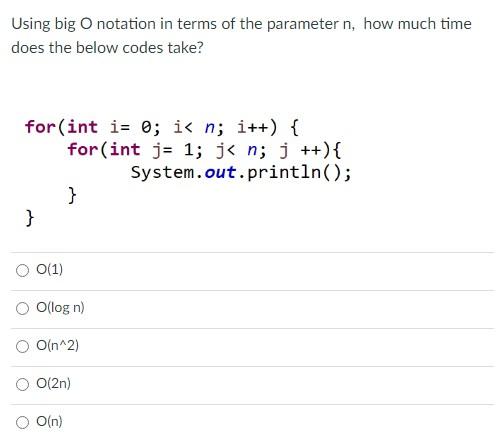 Solved Using big o notation in terms of the parameter n, how | Chegg.com