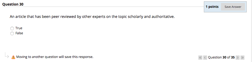 Solved Question 30 1 points Save Answer An article that has | Chegg.com