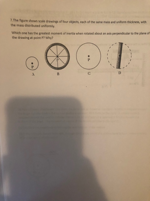 Solved 7.The figure shows scale drawings of four objects,