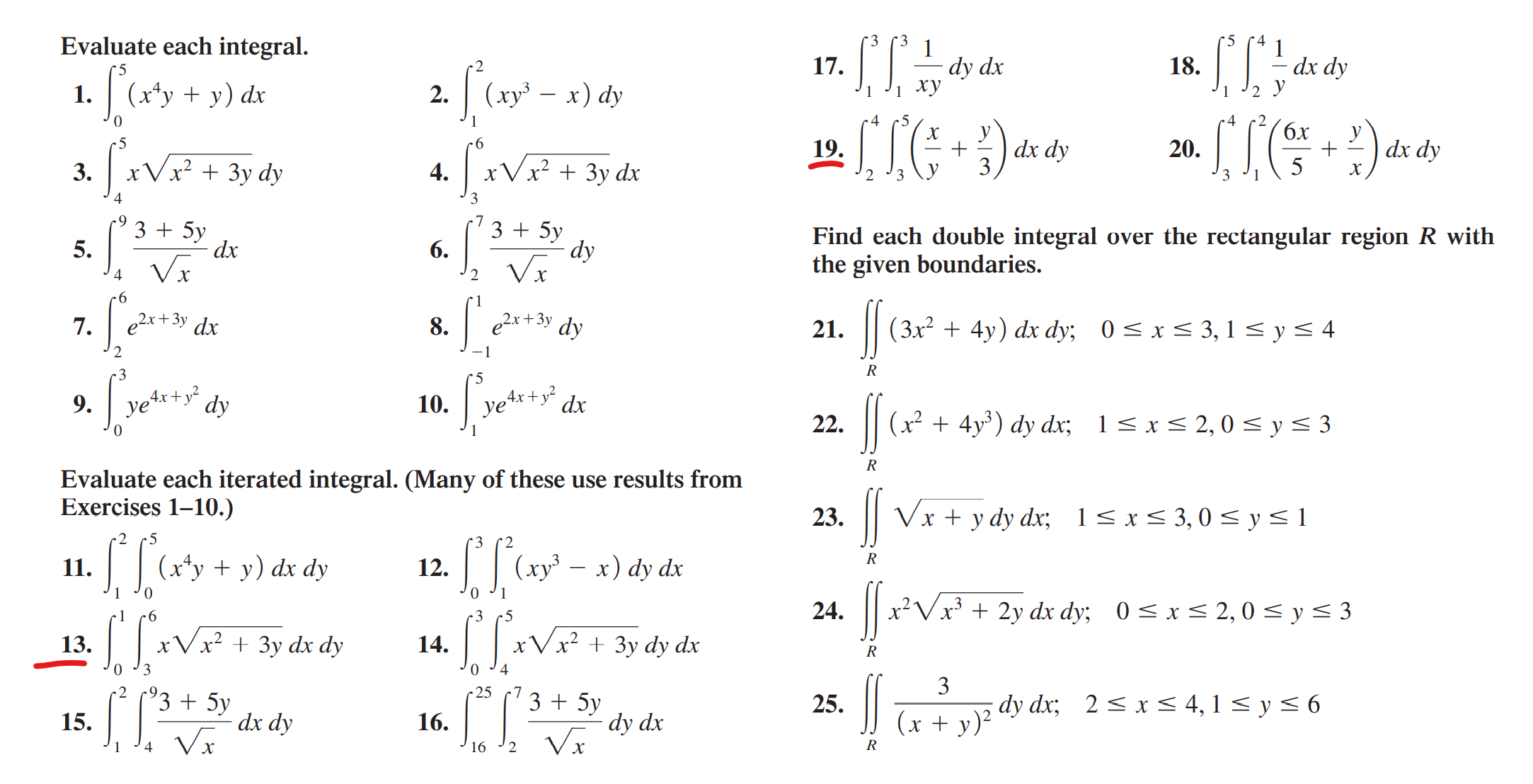 Solved Evaluate each integral. 1. ∫05(x4y+y)dx 2. | Chegg.com