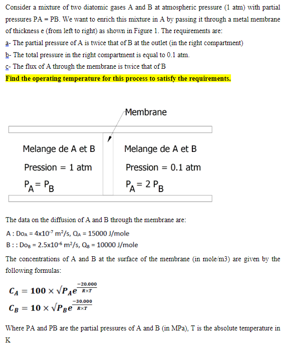 Solved Consider a mixture of two diatomic gases A and B at | Chegg.com