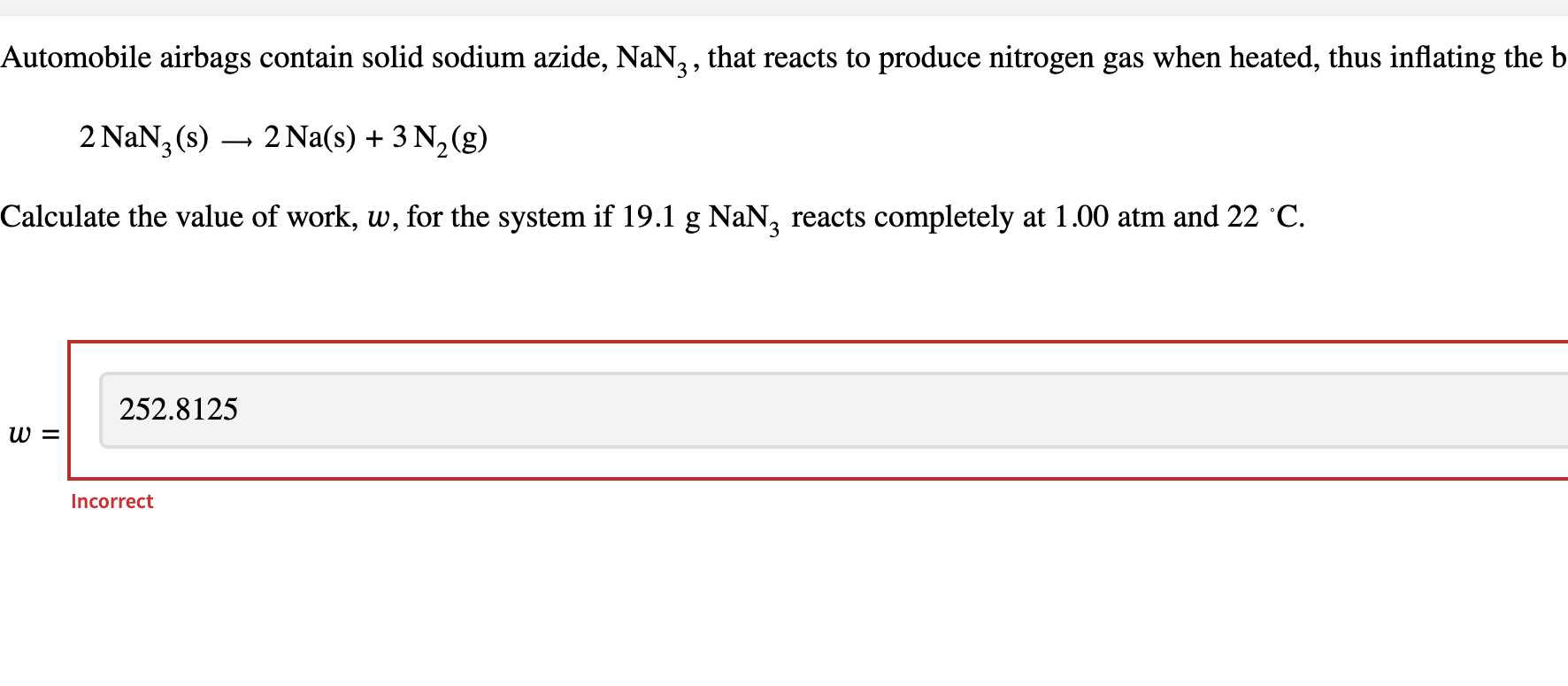Automobile airbags contain solid sodium azide nan3 chegg