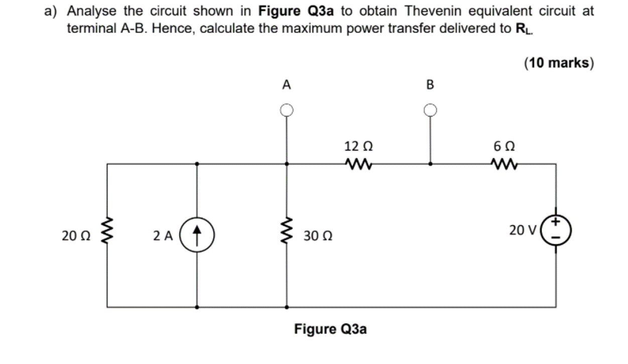 Solved A) Analyse The Circuit Shown In Figure Q3a To Obtain | Chegg.com