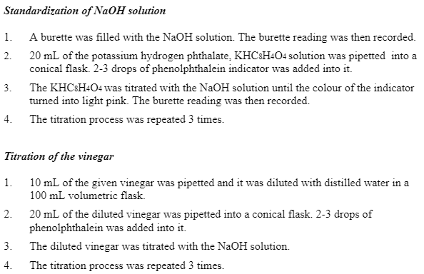 Standardization of NaOH solution A burette was filled | Chegg.com